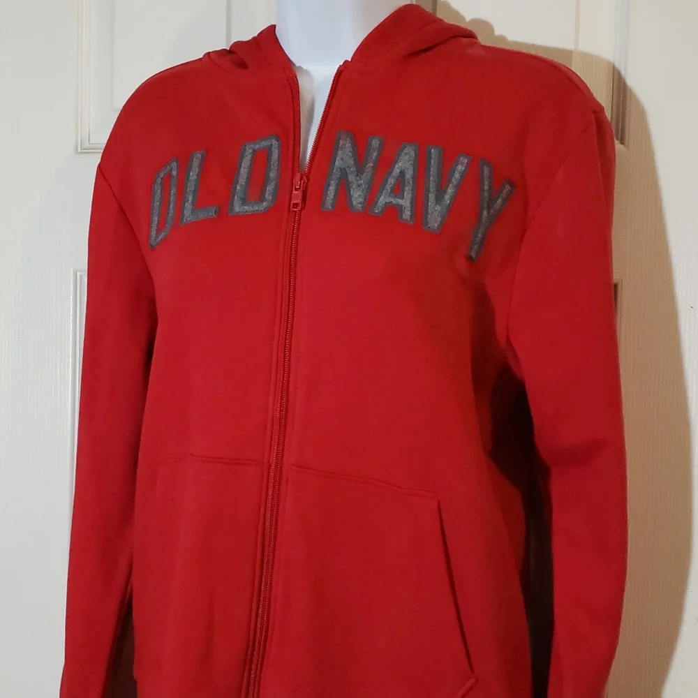 Old Navy Red cotton Blend Hoodie - Picture 2 of 8